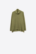 Q2 Jersey oversize con cuello vuelto en verde militar