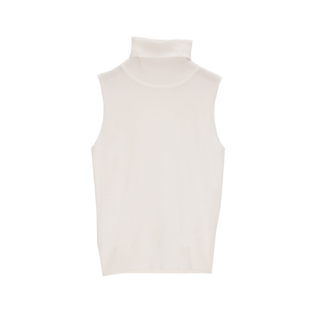 Jersey sin mangas en color crema