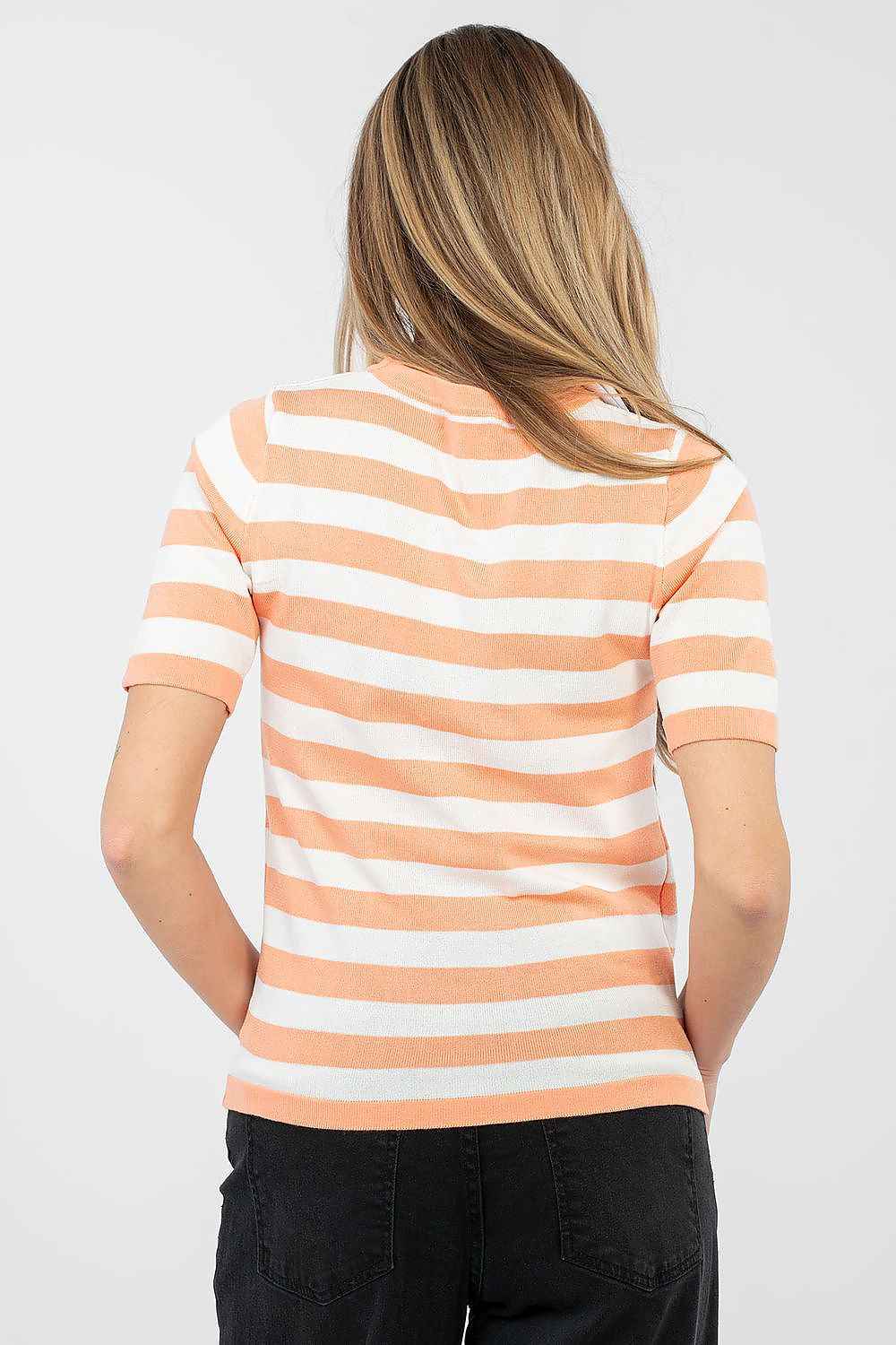 jersey manga corta rayas naranja y blanco