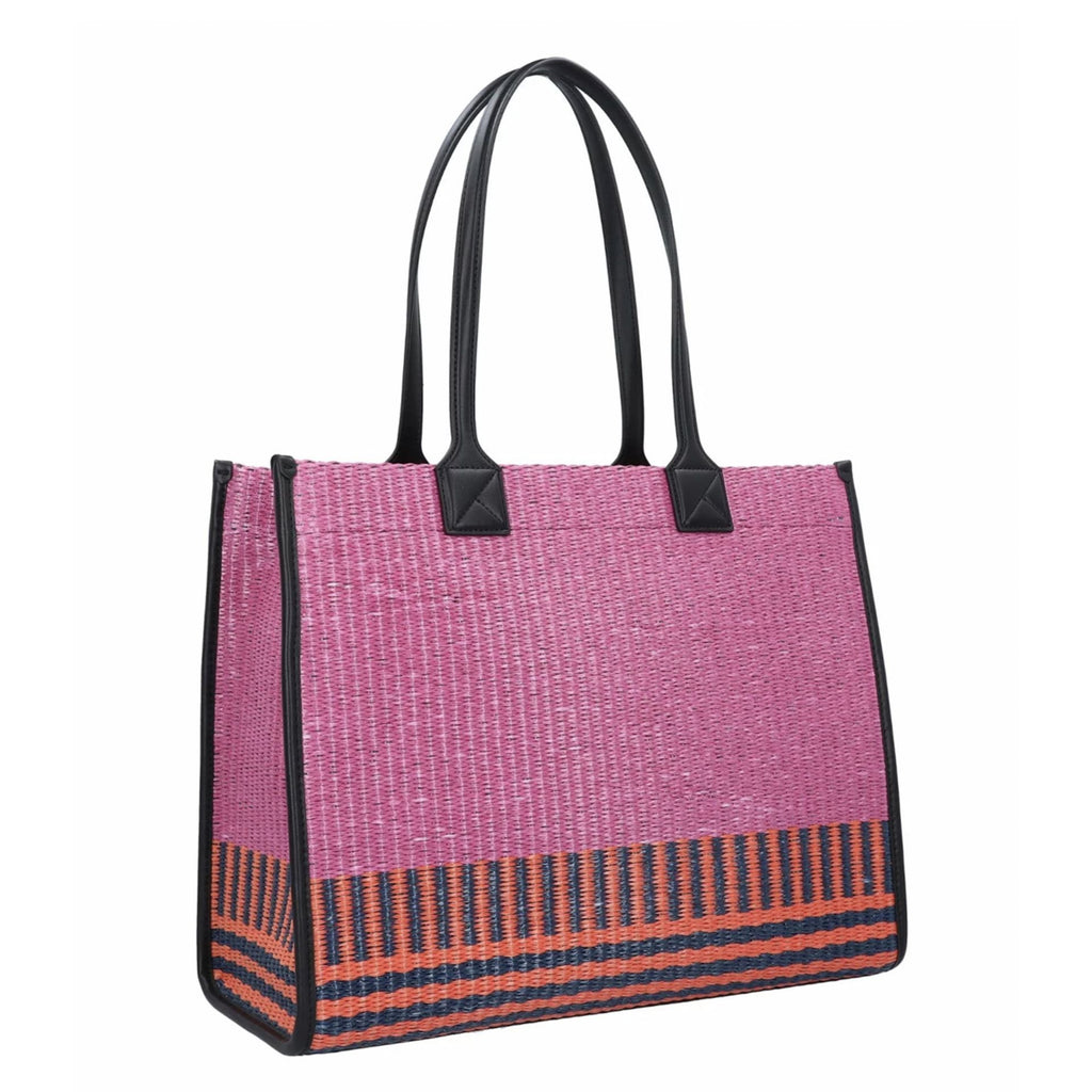 Parte trasera del bolso shopping Karl Lagerfeld en tejido rosa