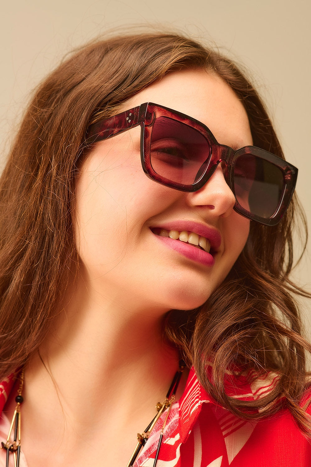 Gafas de sol cuadradas oversize en marrón ahumado