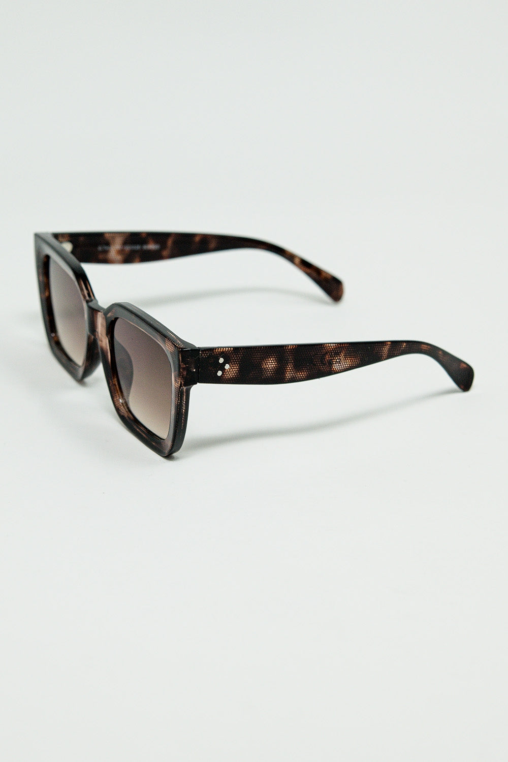Gafas de sol cuadradas oversize en marrón ahumado