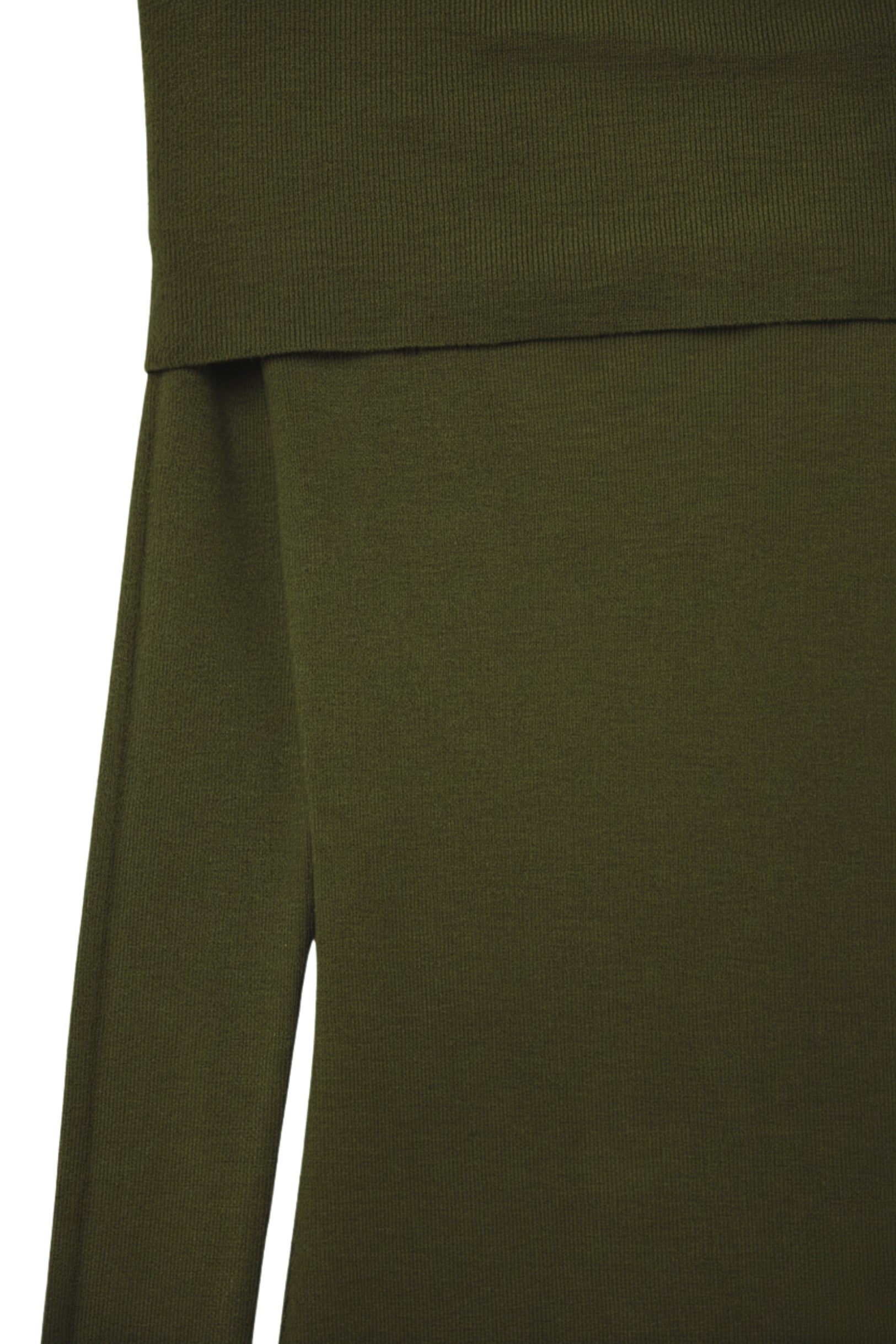 Maxi Vestido Bardot ancho de punto en color caqui