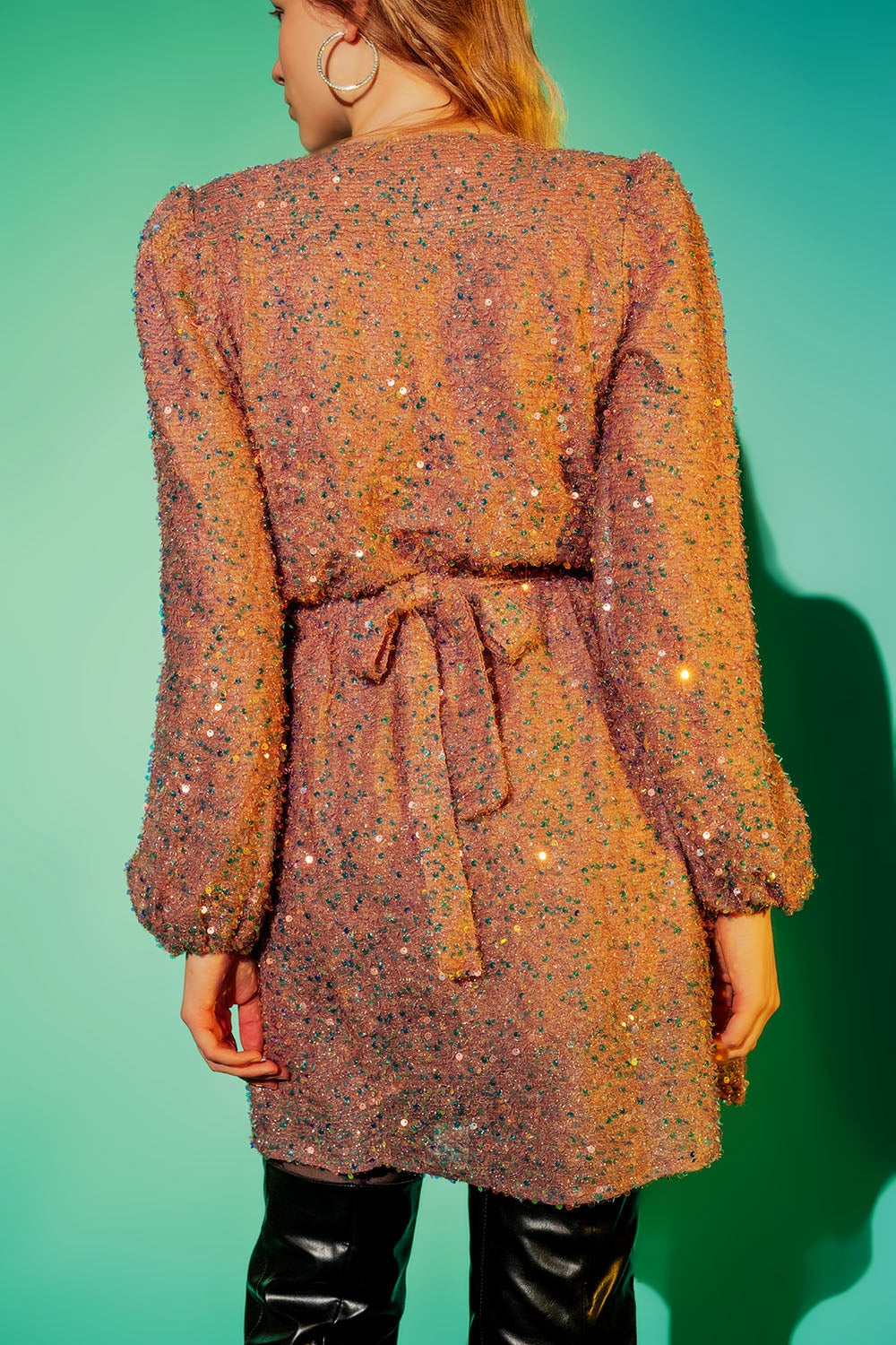 Minivestido de lentejuelas en rosa