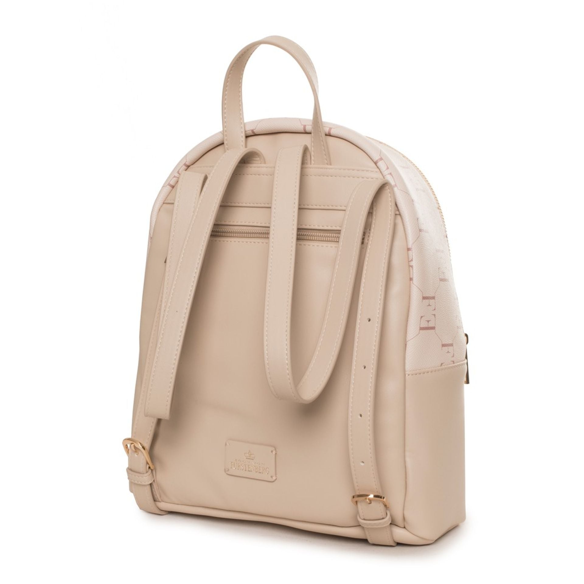 Mochila Furstenberg beige con correas ajustables vista trasera