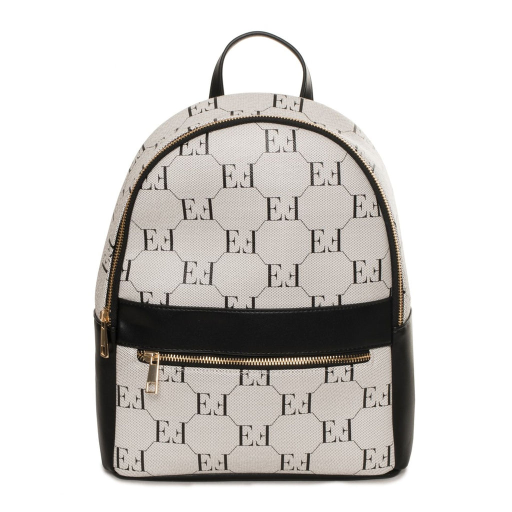 Mochila Furstenberg con logo estampado en blanco y negro vista frontal