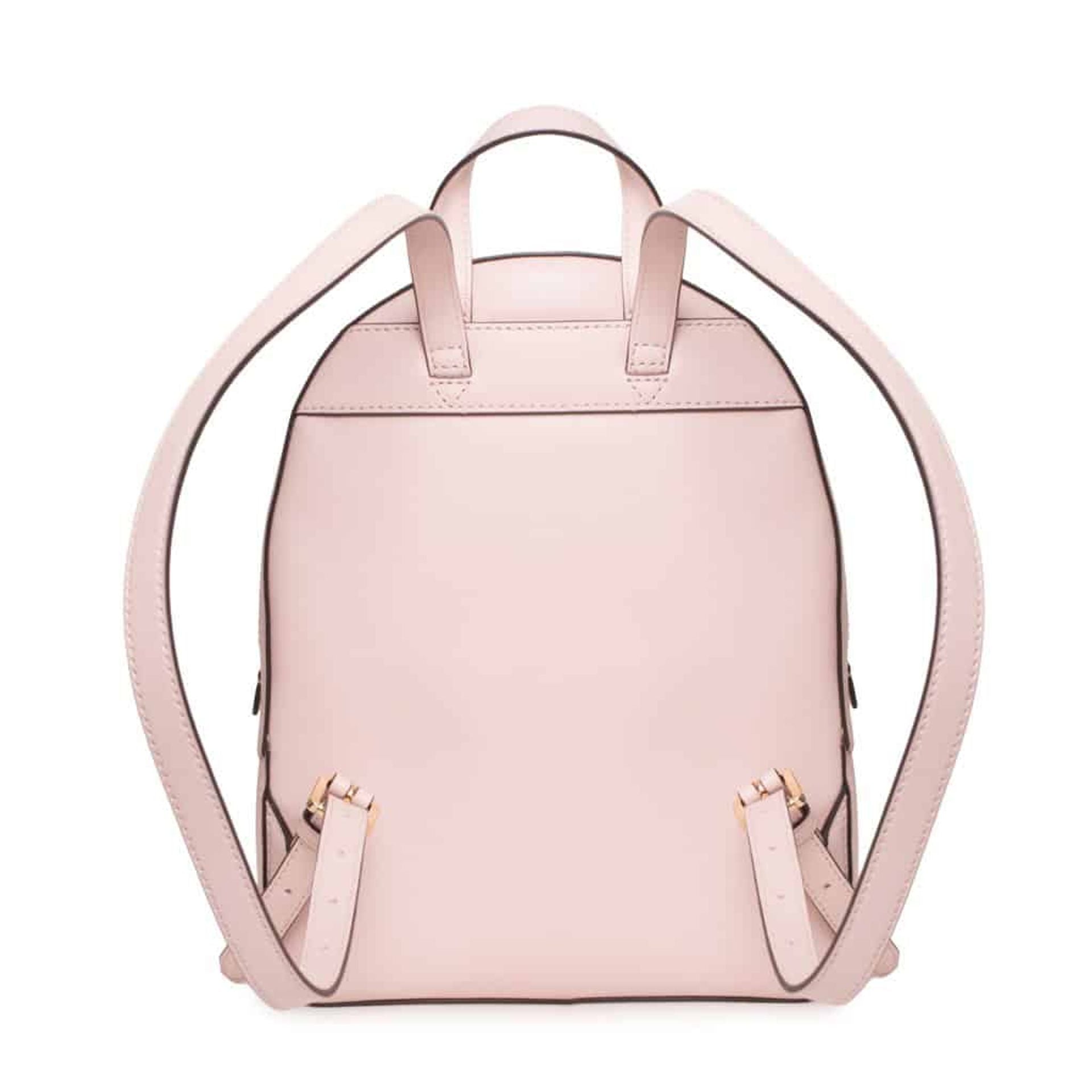 Mochila Michael Kors rosa empolvado vista trasera con asas ajustables