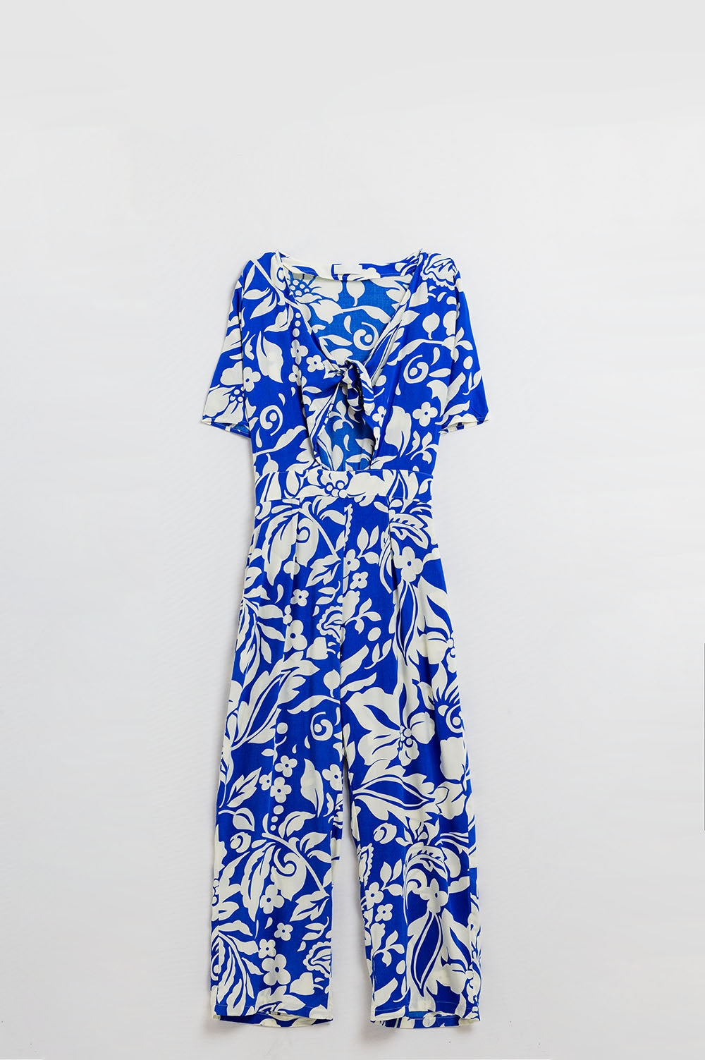 Mono Floral De Manga Corta En Azul