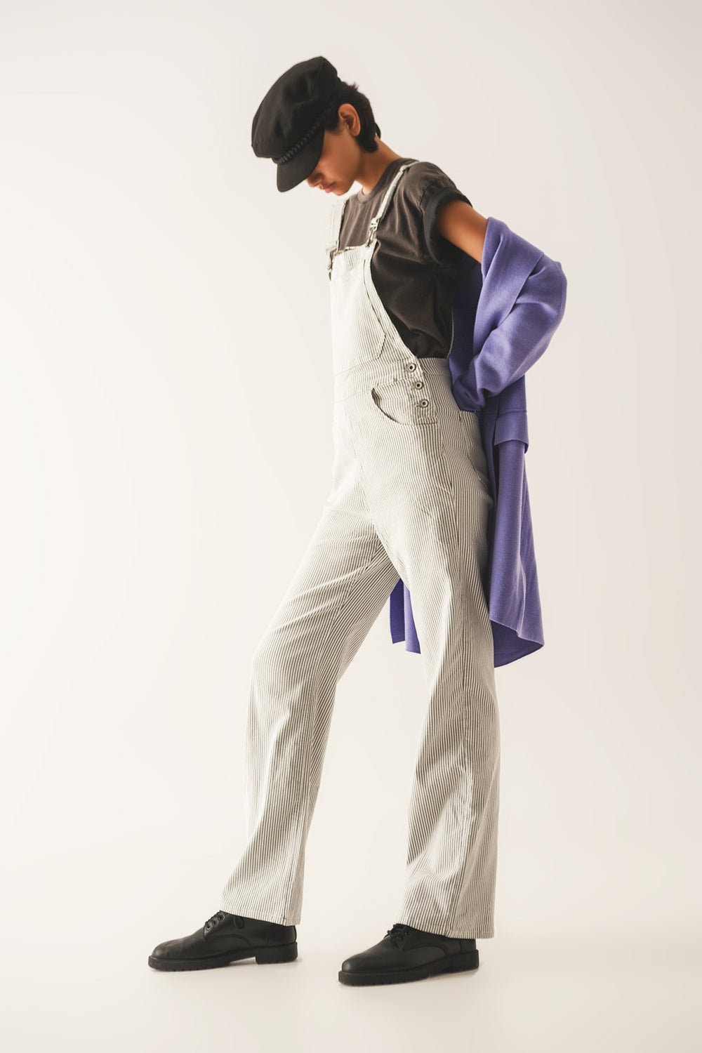 Mono Salopette de rayas grises