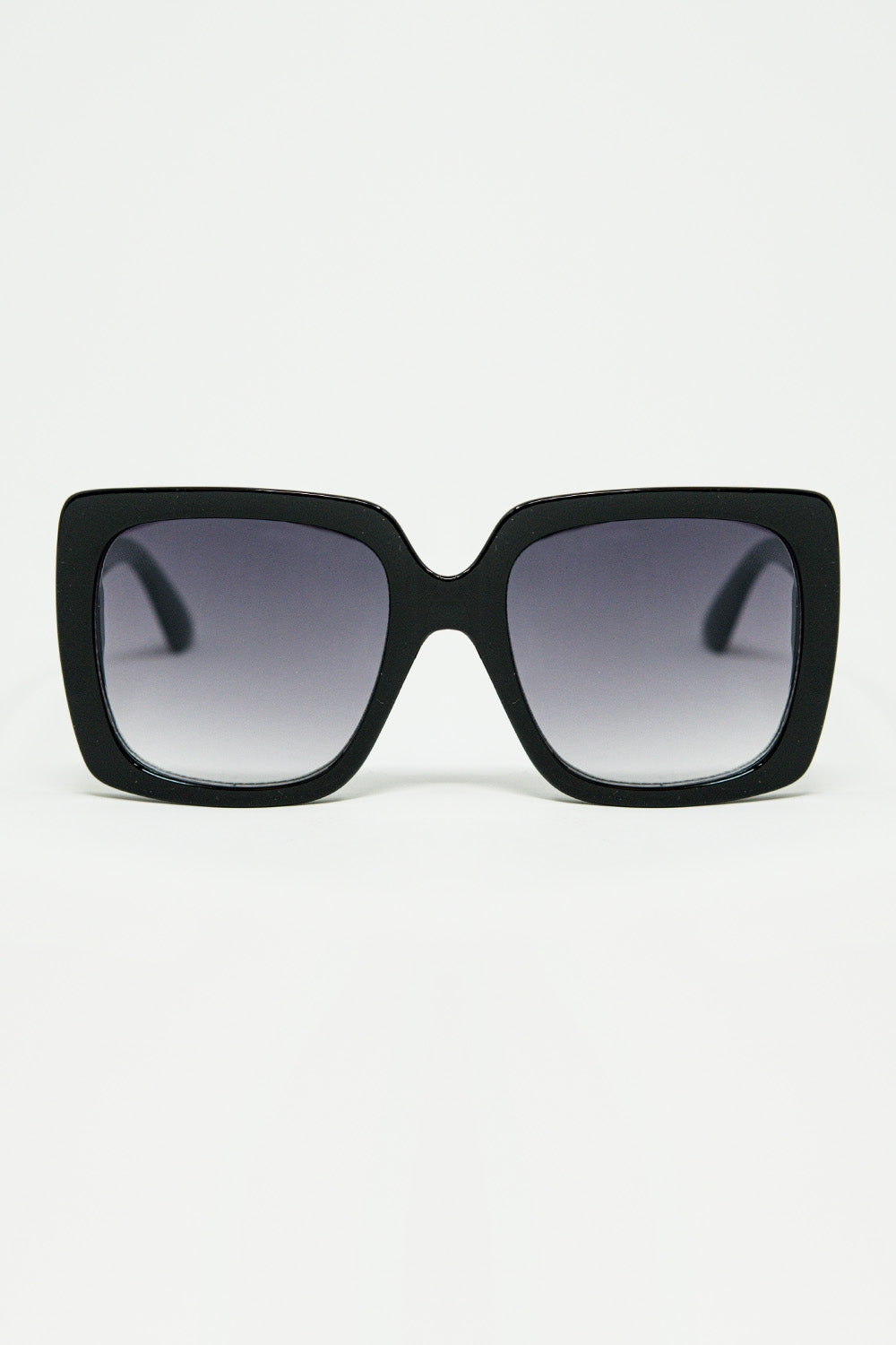 Q2 negro Gafas de sol cuadradas oversize con detalle metálico dorado