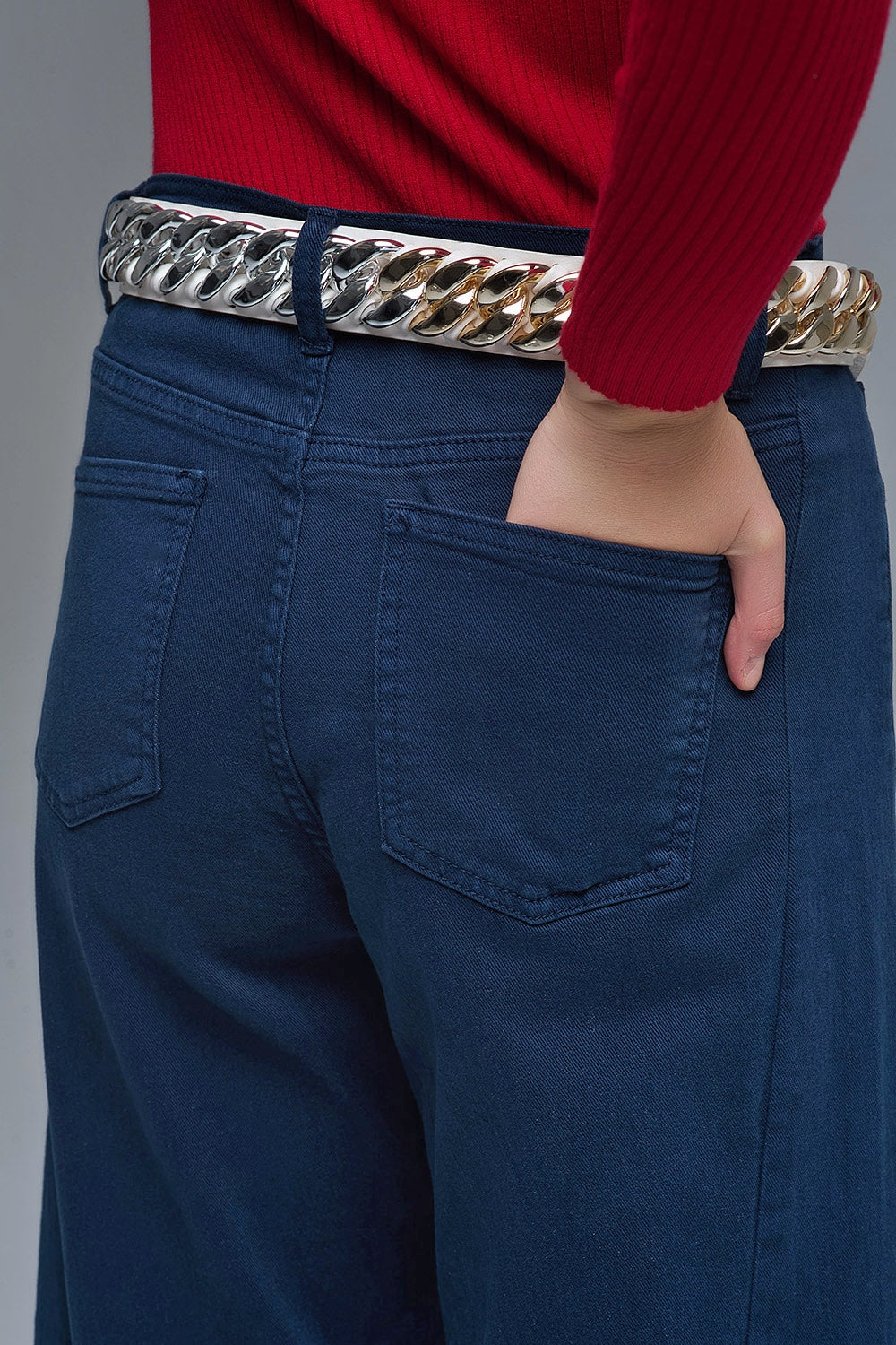Pantalón extra ancho azul marino