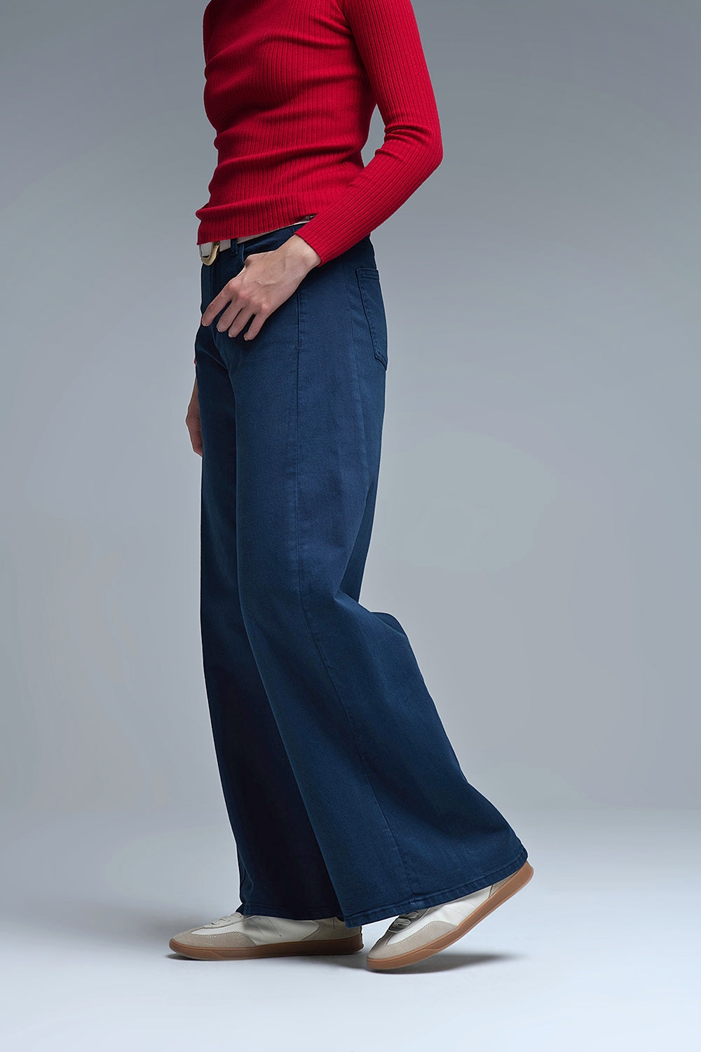 Pantalón extra ancho azul marino