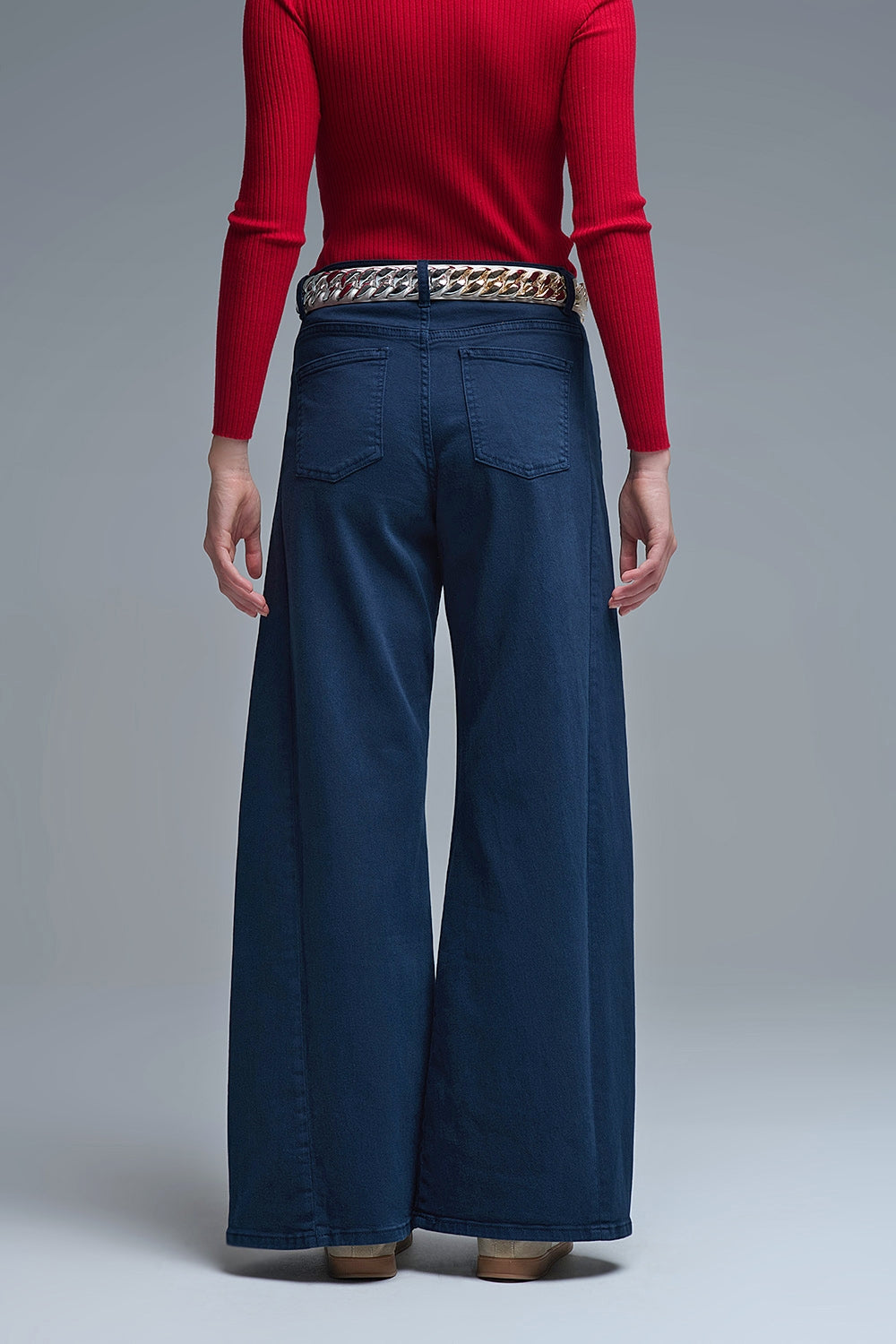 Pantalón extra ancho azul marino