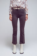 Pantalones acampanados con borde de dobladillo sin rematar en gris oscuro