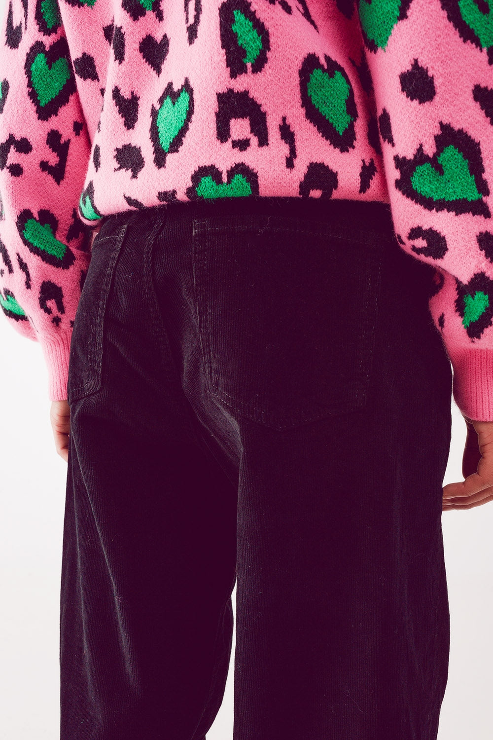 Pantalones  de pana slouchy de talle alto