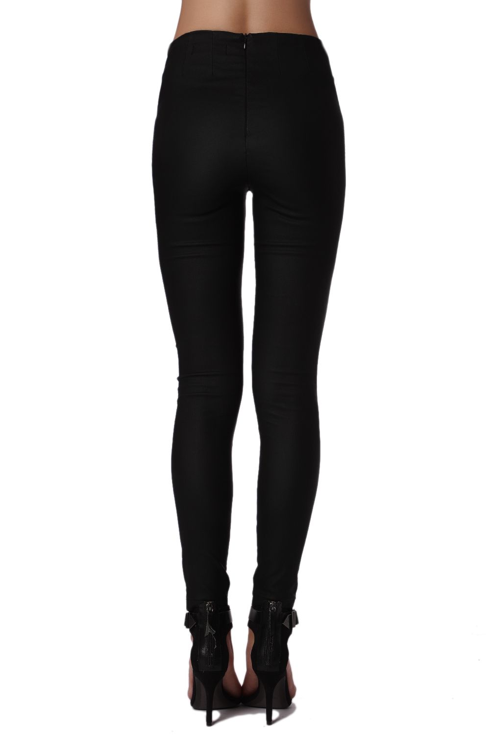 Pantalones negros ajustados de talle alto de primera calidad