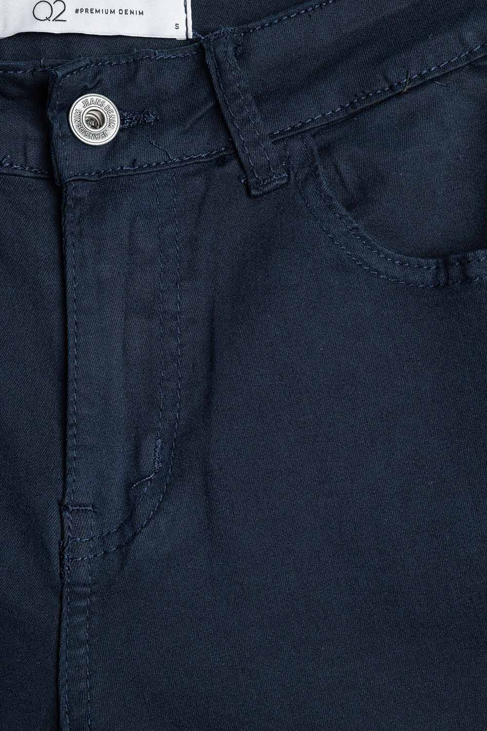 Pantalones rectos azul oscuro de pierna ancha