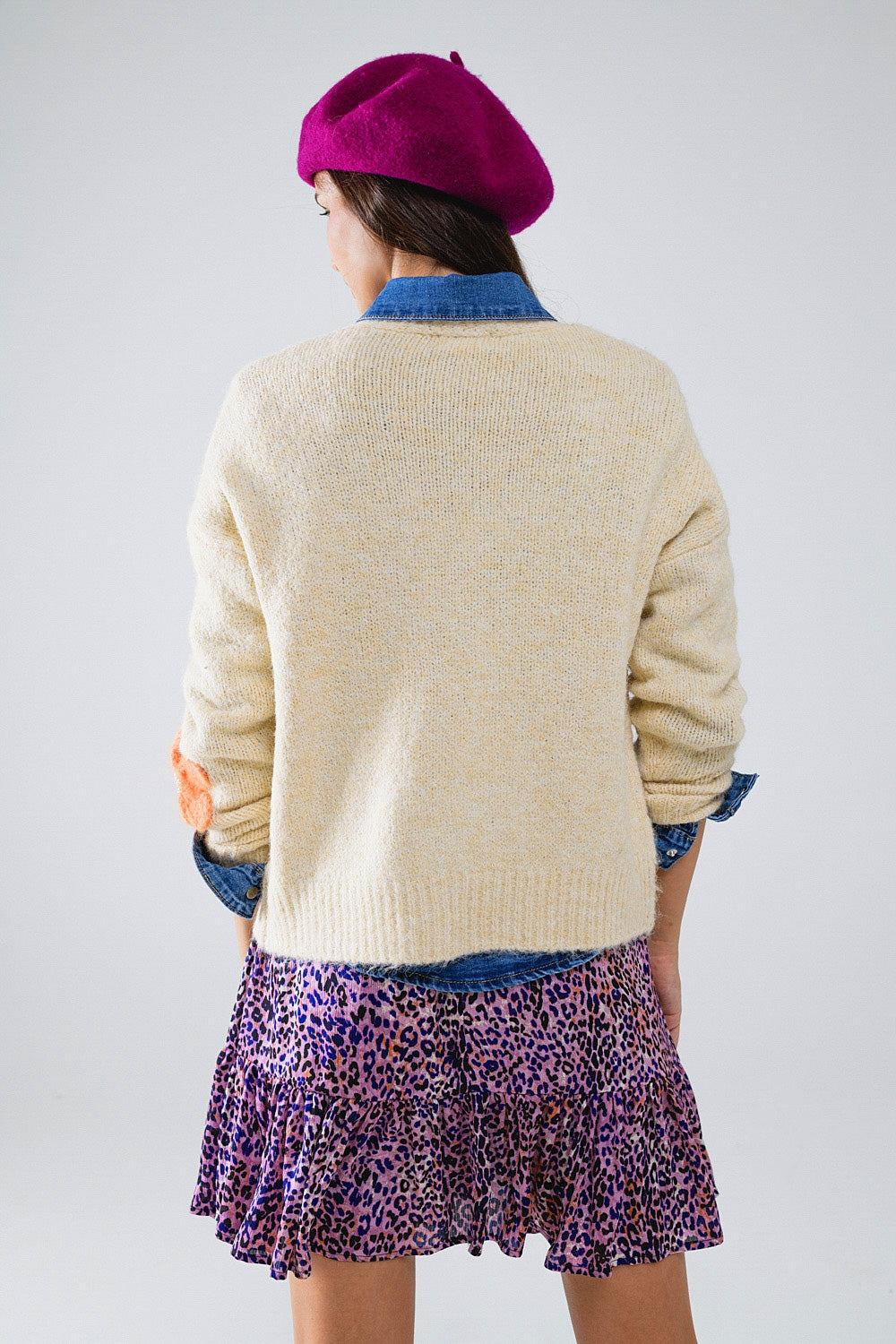 Rebeca Crema Con Flores Bordadas