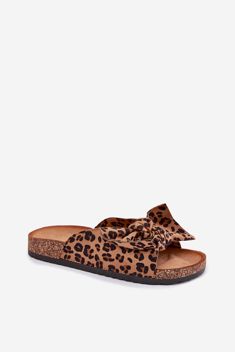 Sandalias estampado leopardo con lazo de tendencia