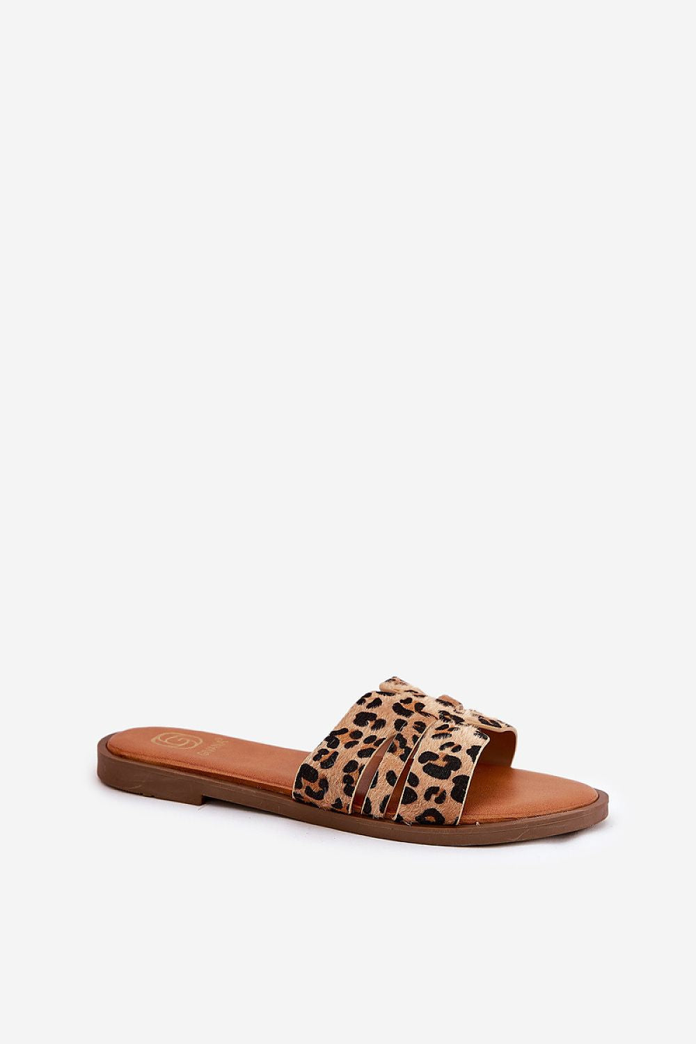 Sandalias planas estampado leopardo con tira central