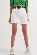 Shorts vaqueros Mom en blanco