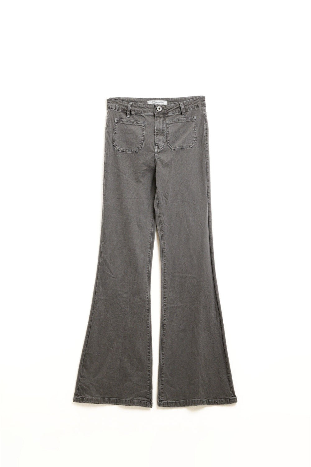 Skinny Flared Jeans Gris Oscuro Con Bolsillo Delantero