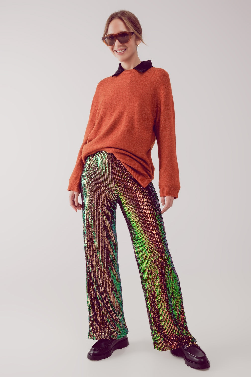 Sueter extragrande cuello redondo en caldera