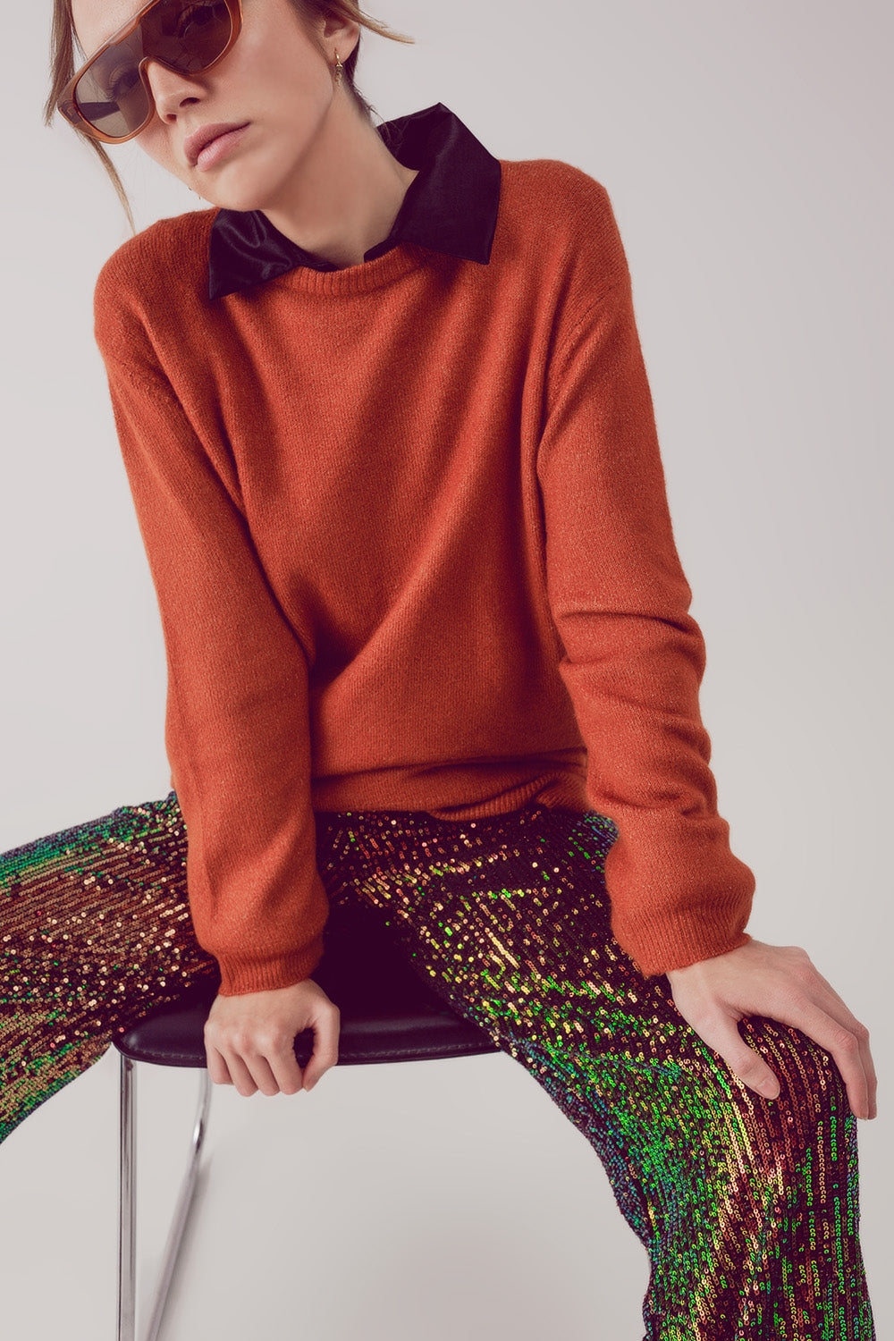 Sueter extragrande cuello redondo en caldera