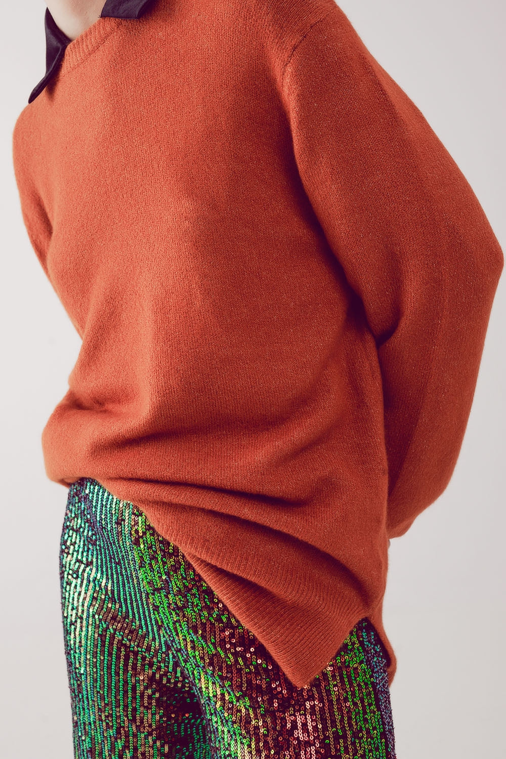 Sueter extragrande cuello redondo en caldera