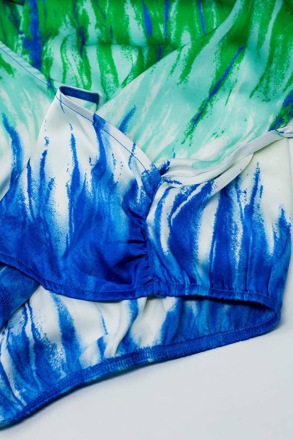 Tie-Dye Cruzado En La Parte Delantera Con Cuello En V