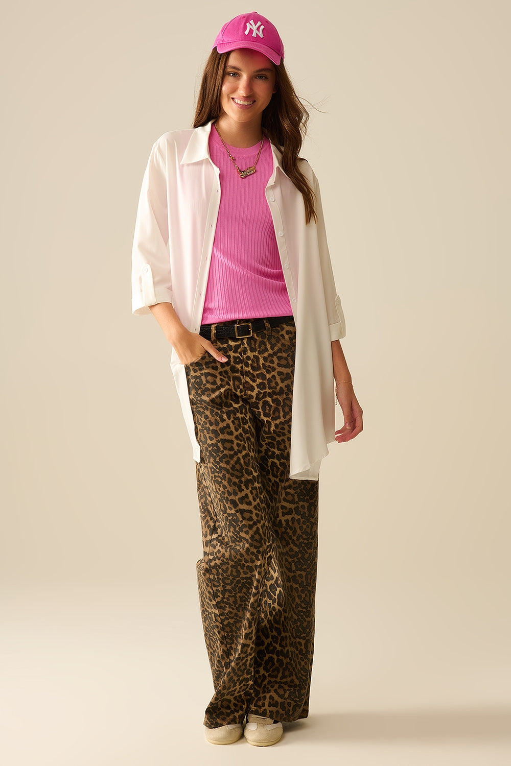 Top de punto sin mangas fucsia