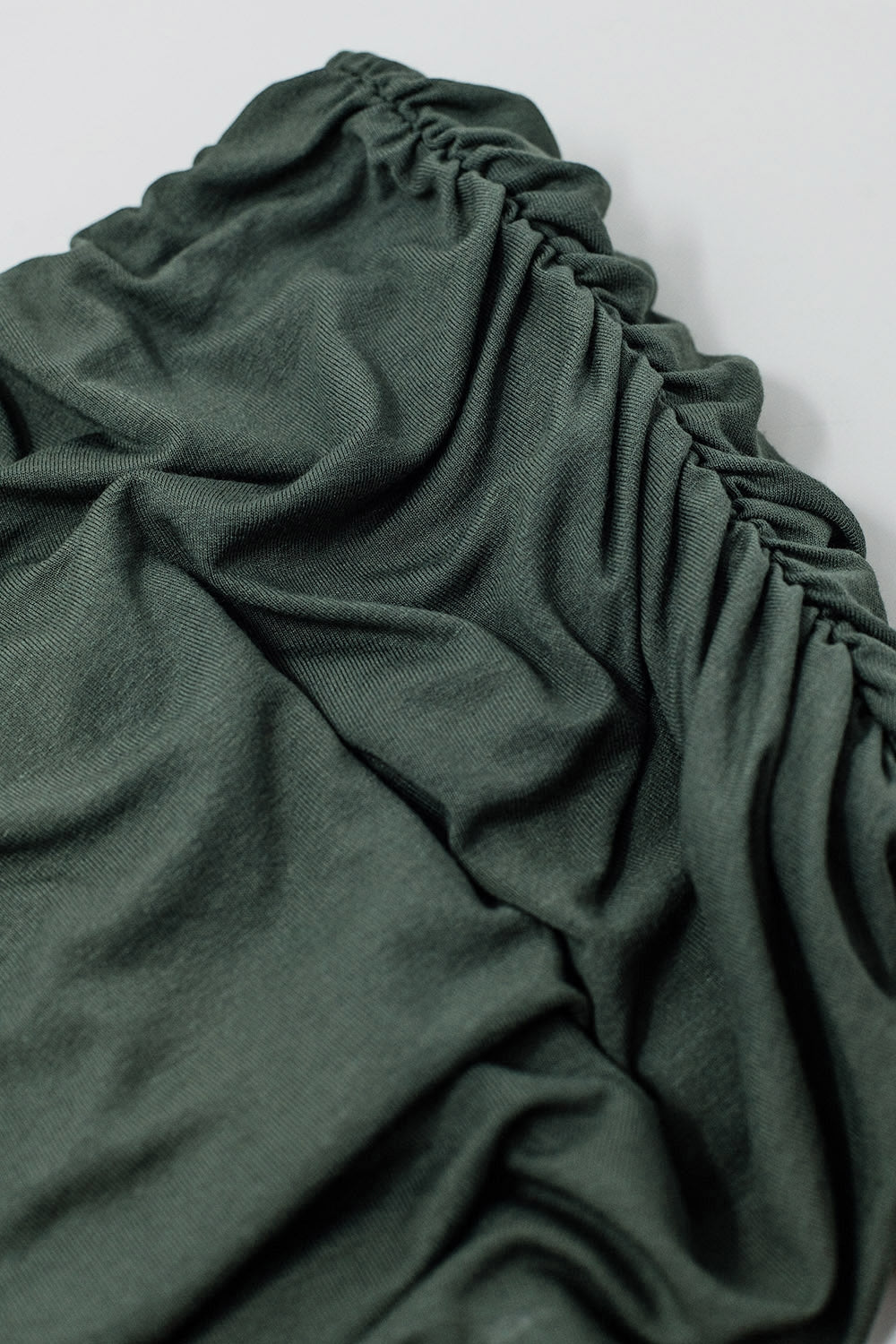 Top sin hombros Bodycon Verde khaki