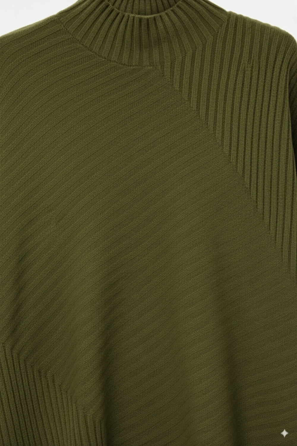 Túnica de punto acanalado asimétrico caqui