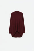 Q2 Túnica de punto asimétrico burdeos