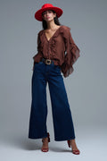 Vaqueros Basic Stretch con pernera ancha en azul oscuro