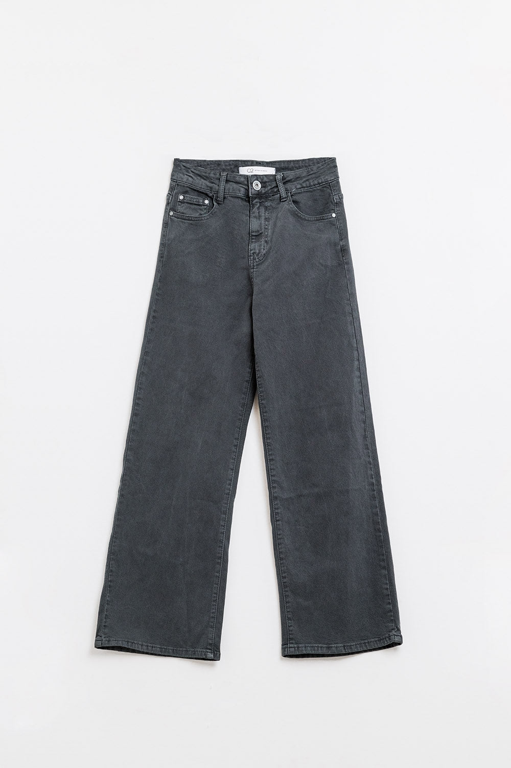 Vaqueros cropped wide leg grises