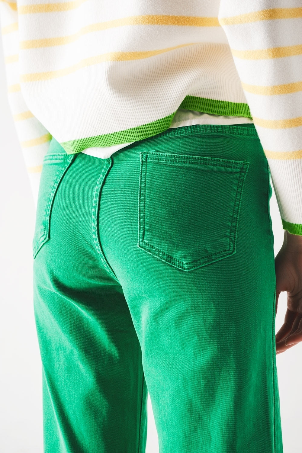 Vaqueros de cintura alta slouchy mom jeans en verde