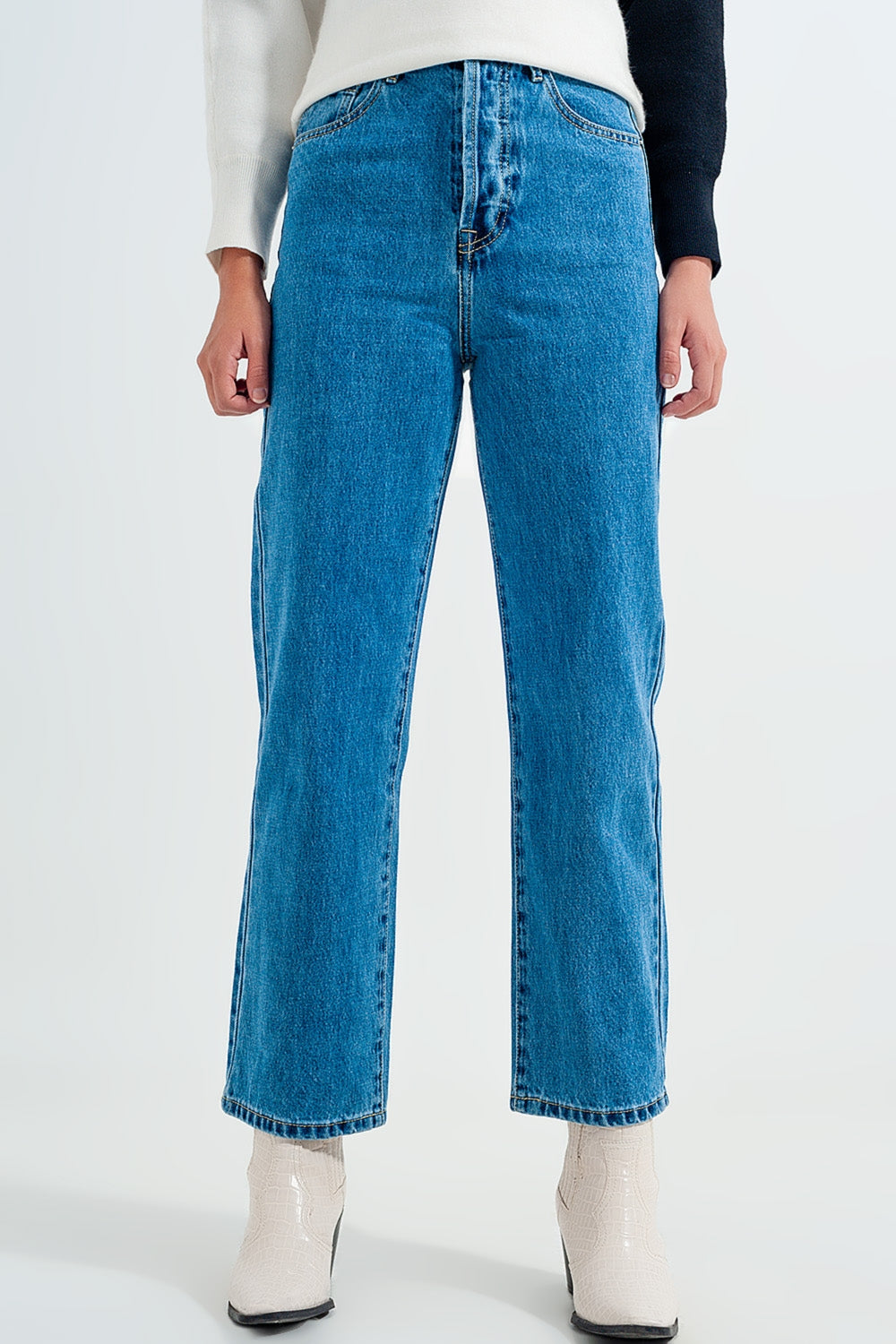Vaqueros mom azules de talle alto
