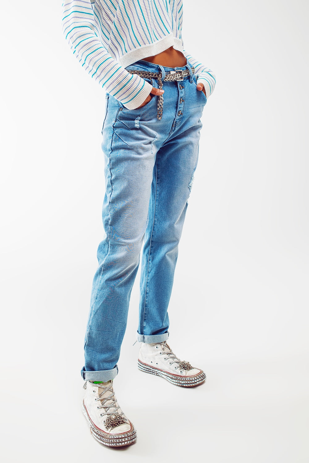 Vaqueros mom con detalles de botones