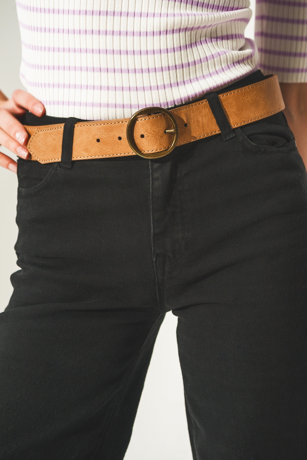 Vaqueros negros de pernera ancha de mezcla de algodón