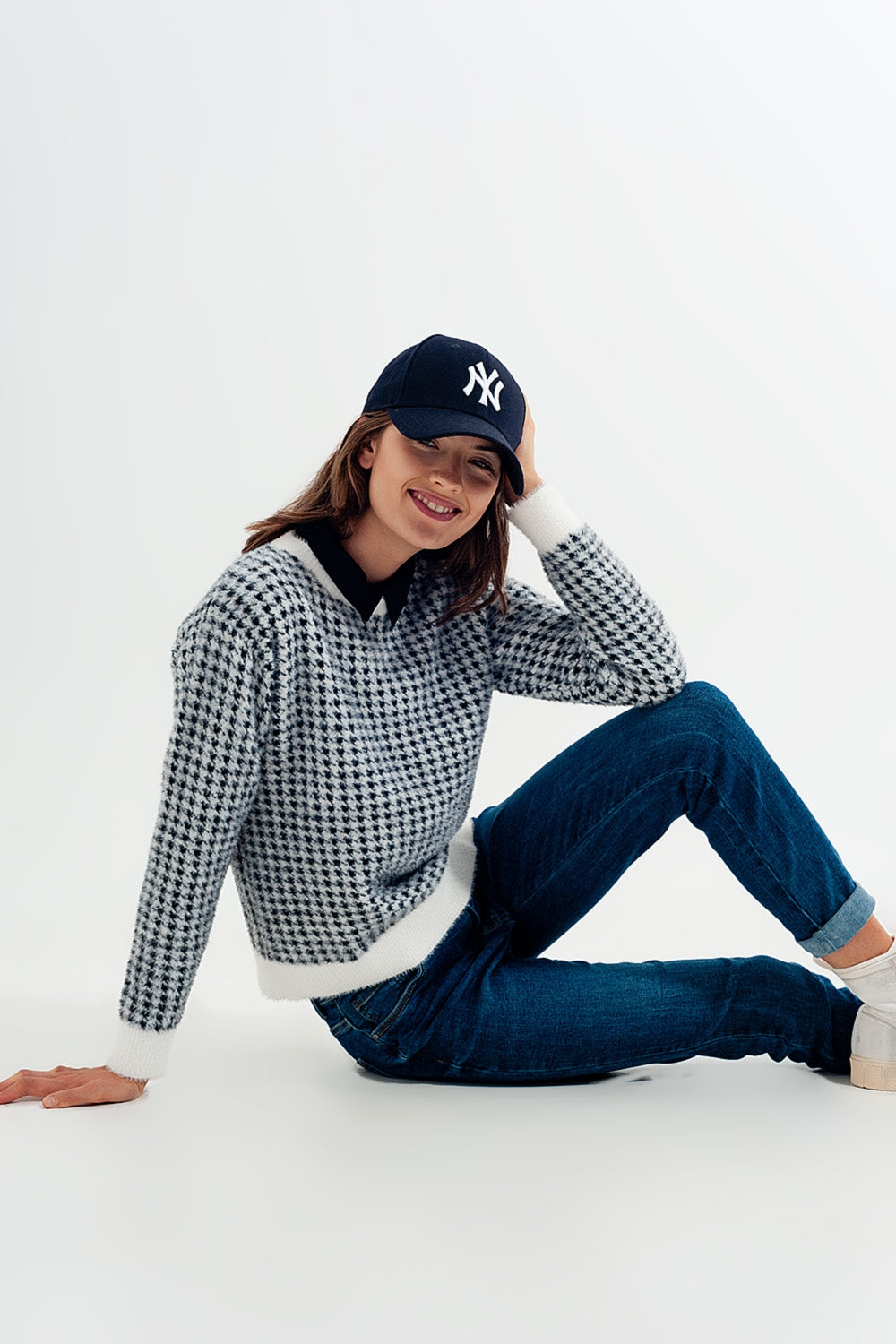 Vaqueros pitillo con lavado azul medio de talle alto