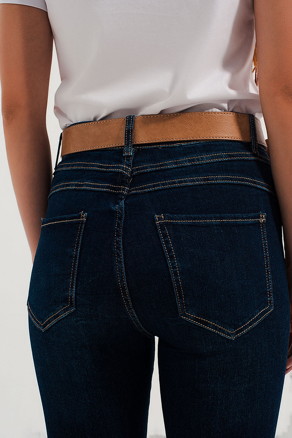 Vaqueros skinny azul medio elásticos de corte pitillo