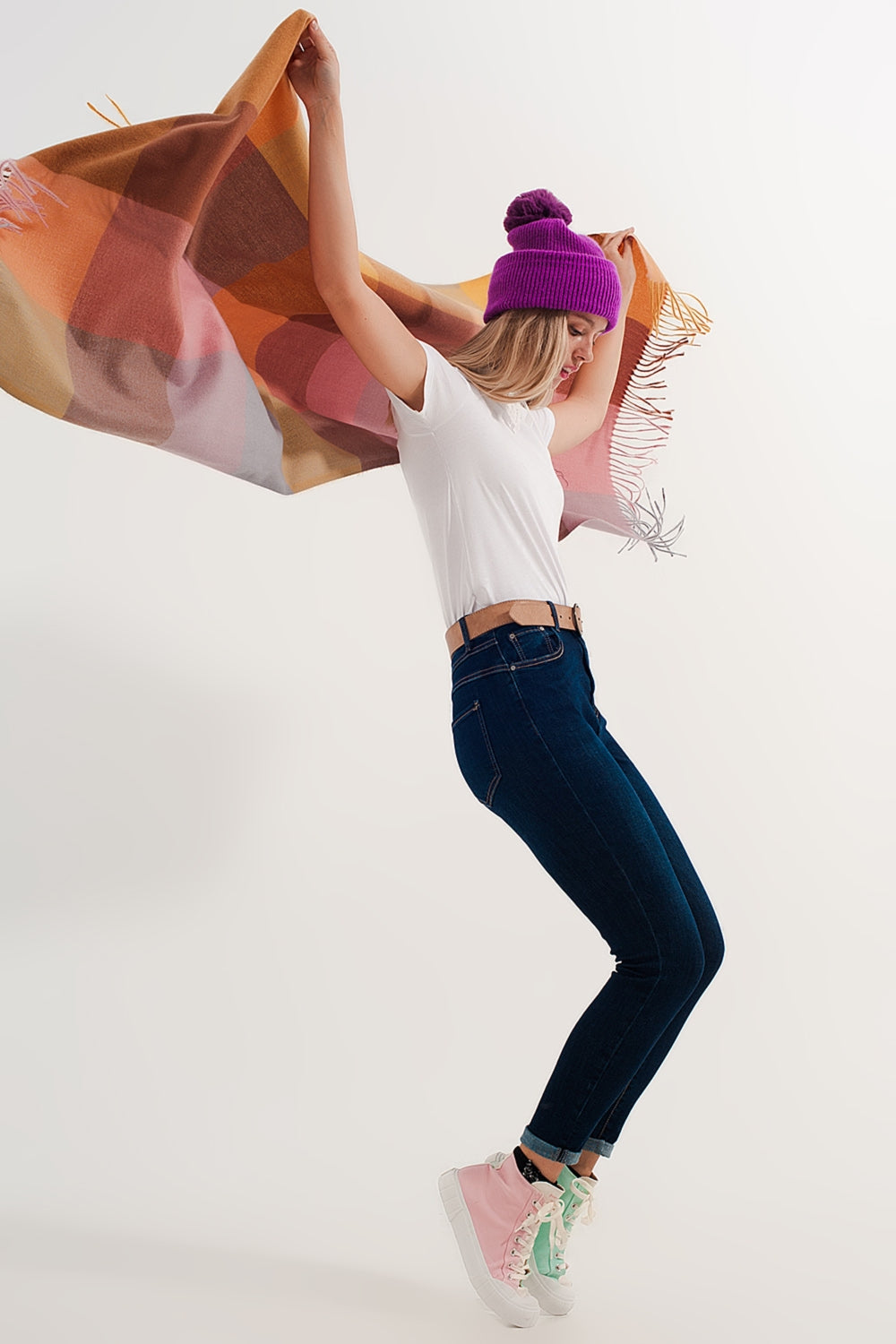 Vaqueros skinny azul medio elásticos de corte pitillo