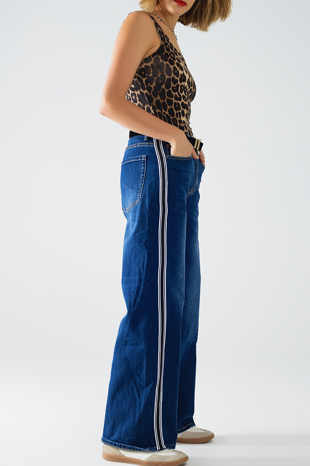 Vaqueros super Wide Leg con raya lateral