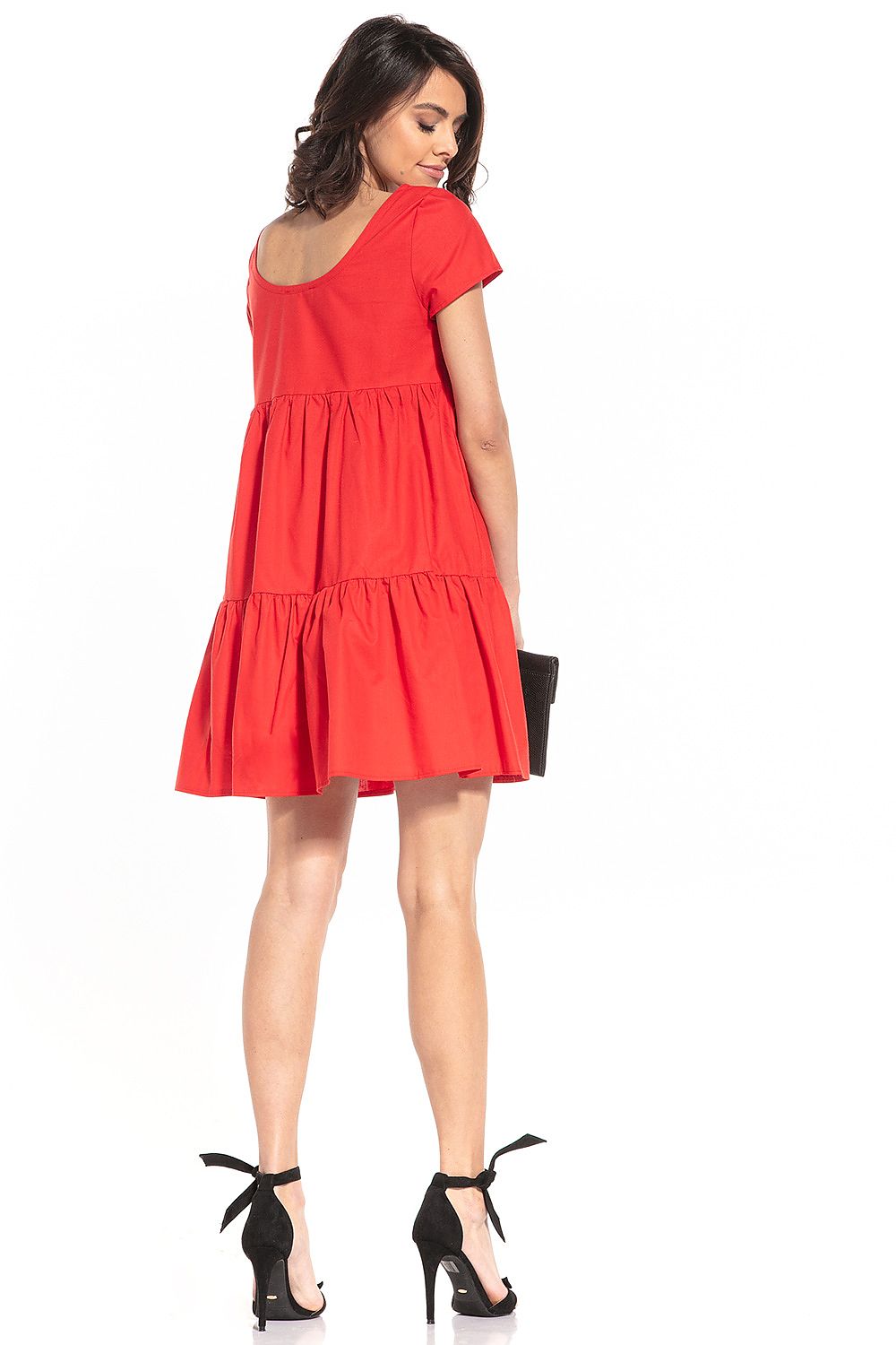 Vestido corto evasé con escote en la espalda – vista posterior