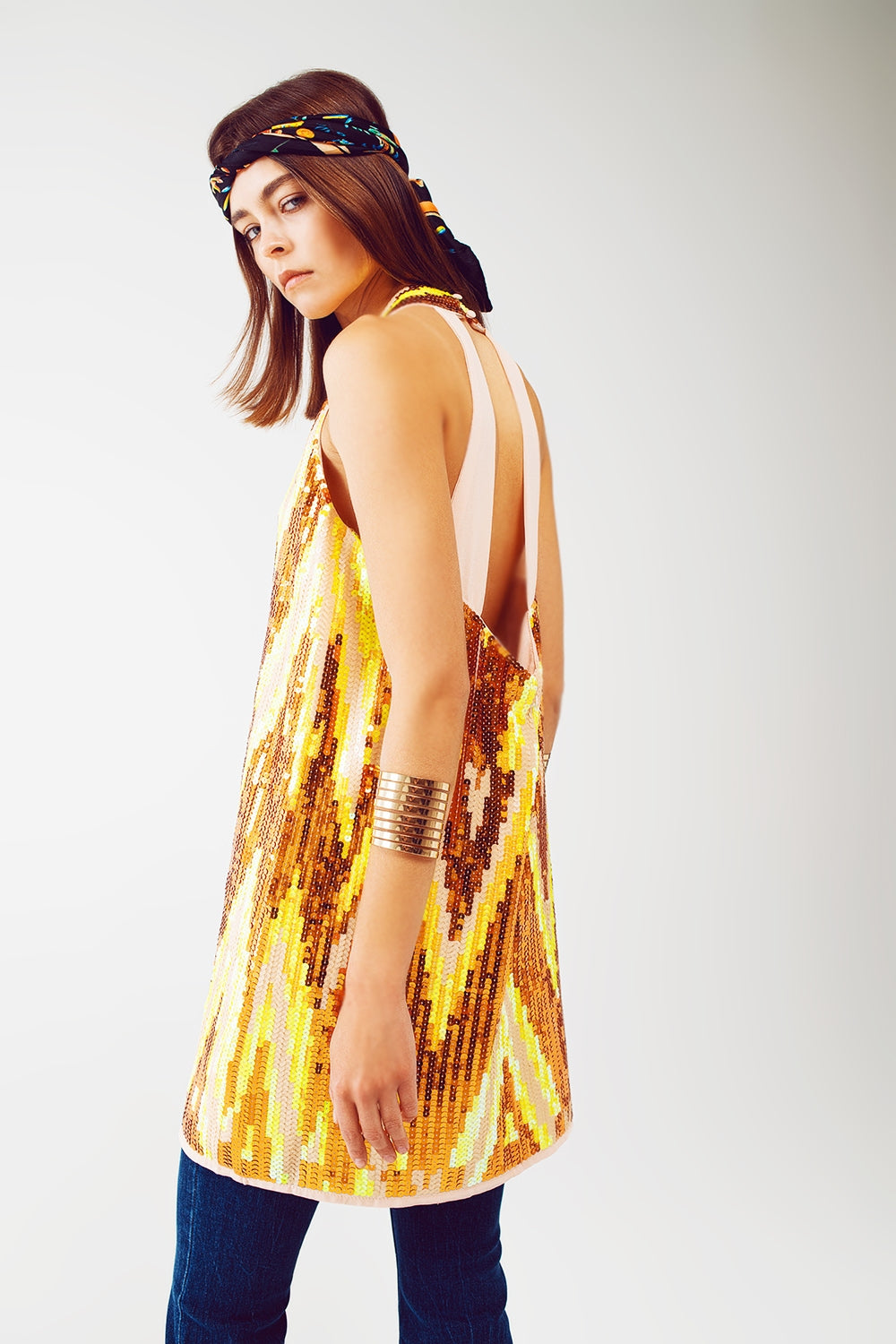 Vestido mini de fiesta con lentejuelas