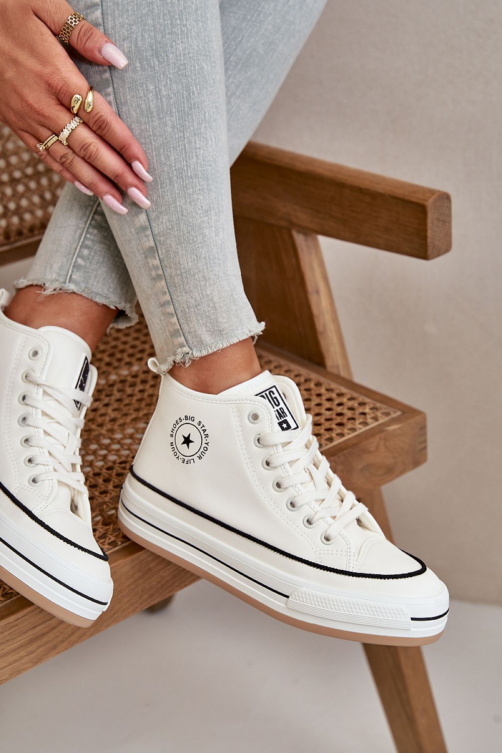 zapatillas big star blancas caña alta 