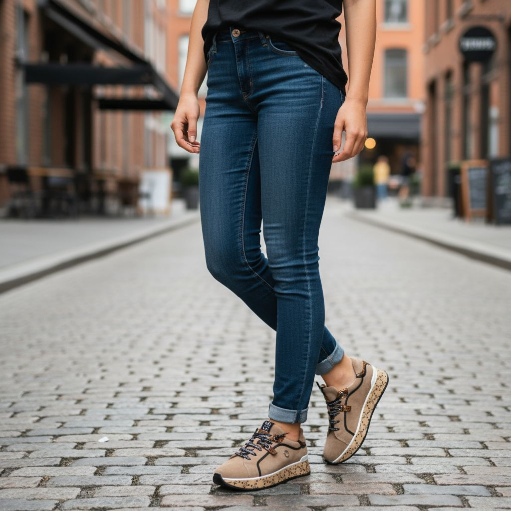 Zapatillas camel de piel con suela estampada y cordones reforzados outfit