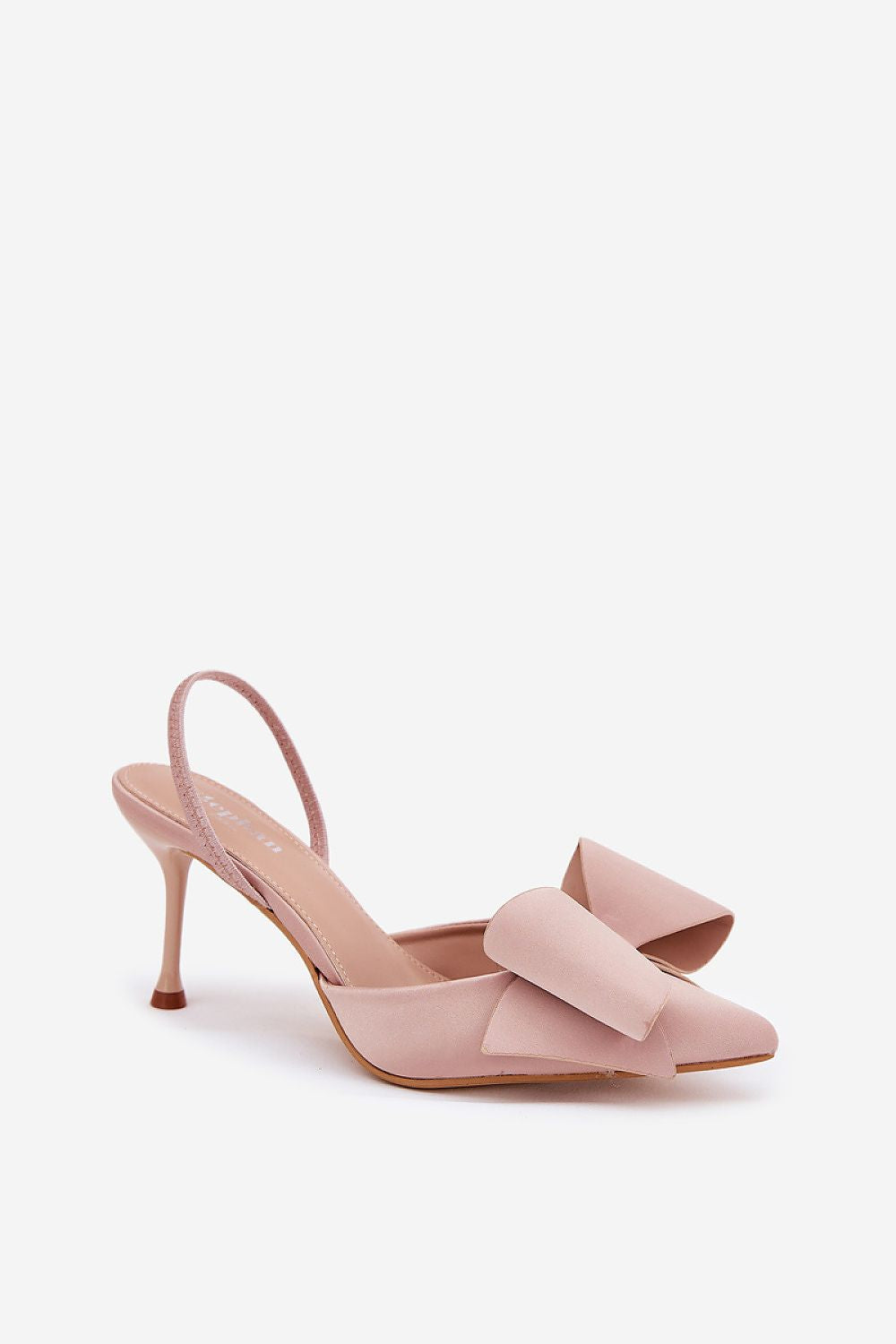 Zapato de tacón rosa empolvado con lazo grande – Ivoluxt